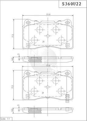 Brake Pad Set, disc brake (S360U22)