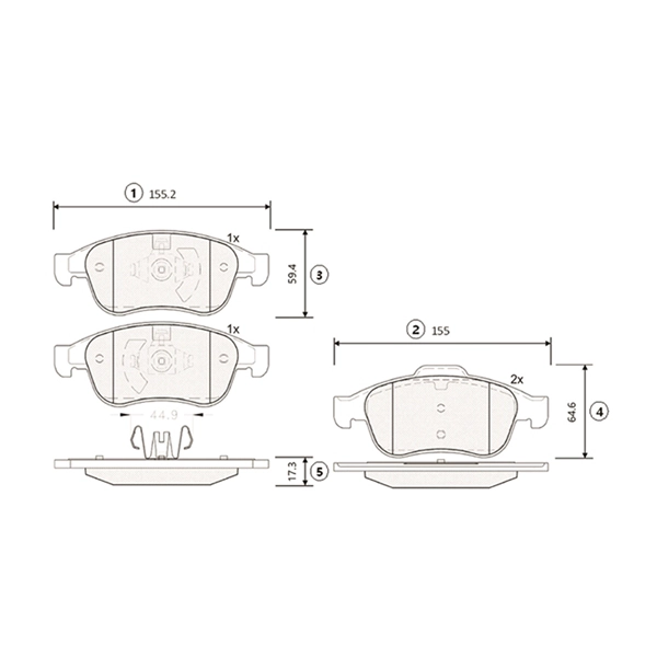 Brake Pad Set, disc brake (GK0983)