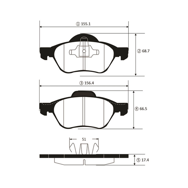 Brake Pad Set, disc brake (GK1453)