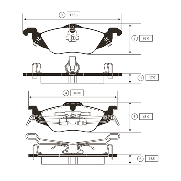Brake Pad Set, disc brake (GK0258)