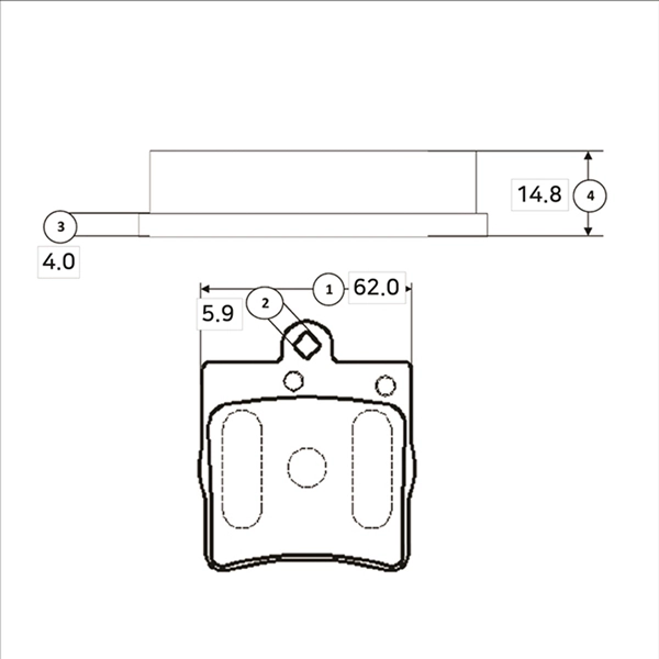 Brake Pad Set, disc brake (GK0062)