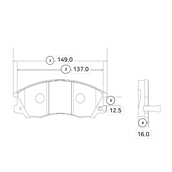 Brake Pad Set, disc brake (GK0476)