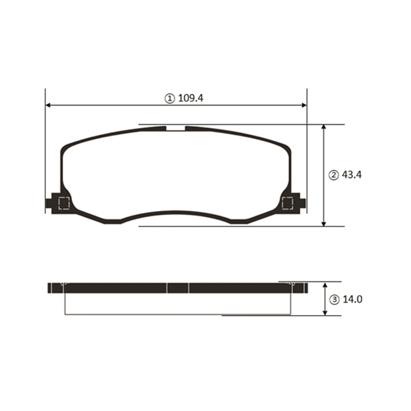Brake Pad Set, disc brake (GK1455)