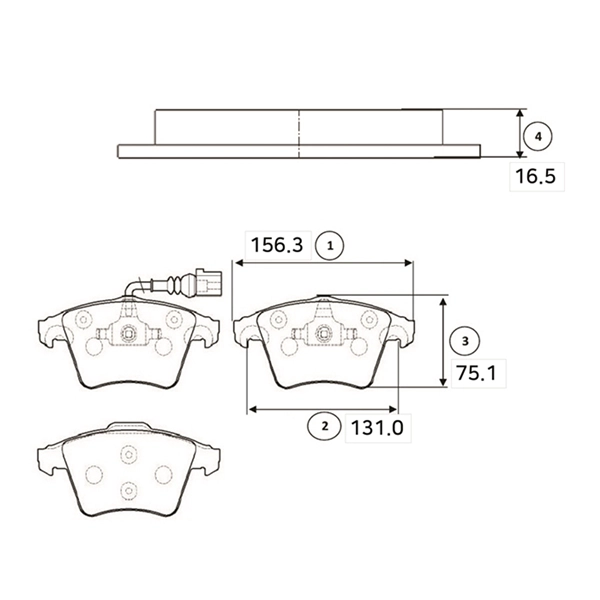 Brake Pad Set, disc brake (GK1258)