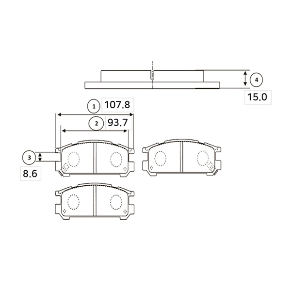 Brake Pad Set, disc brake (GK0997)