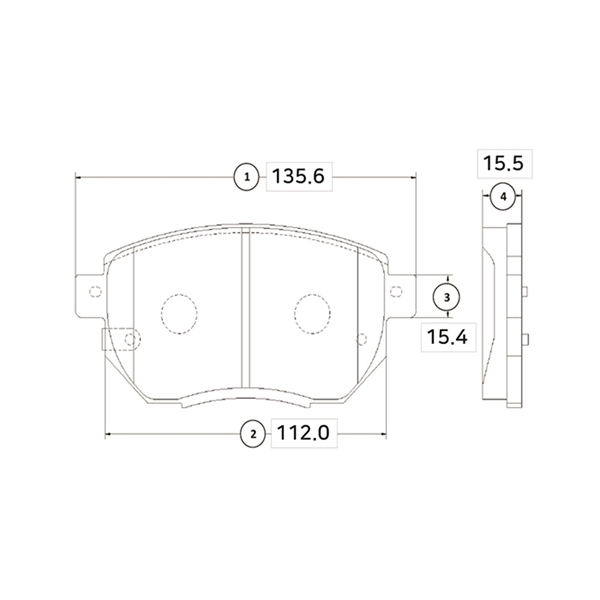 Brake Pad Set, disc brake (GK0735)