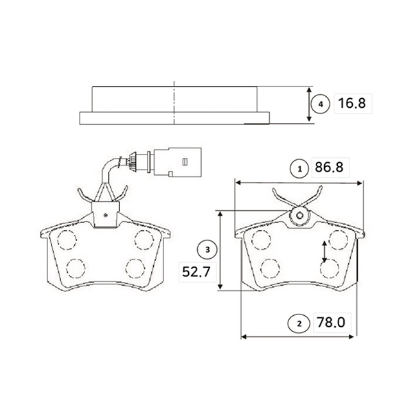 Brake Pad Set, disc brake (GK1239)