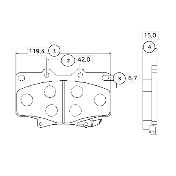 Brake Pad Set, disc brake (GK1019)
