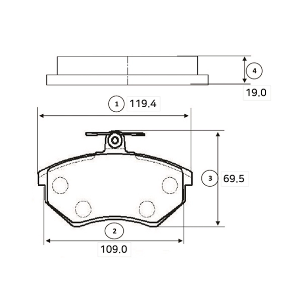Brake Pad Set, disc brake (GK1240)