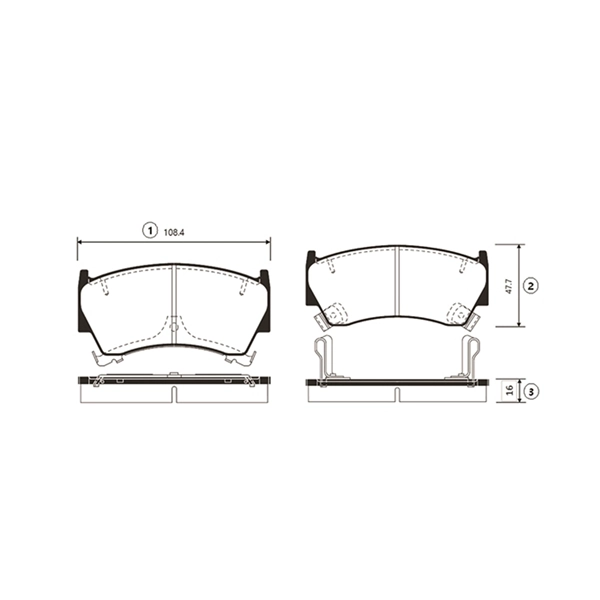 Brake Pad Set, disc brake (GK0716)