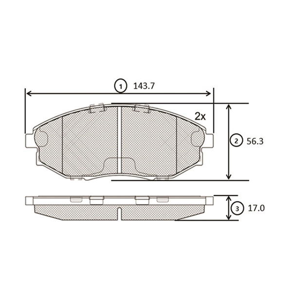 Brake Pad Set, disc brake (GK0443)