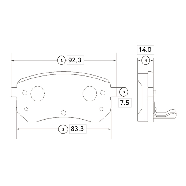 Brake Pad Set, disc brake (GK0545)
