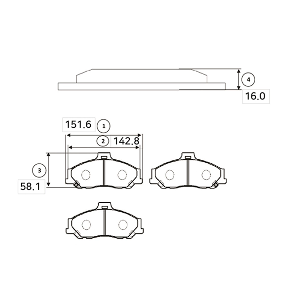 Brake Pad Set, disc brake (GK0708)