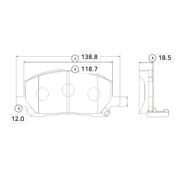 Brake Pad Set, disc brake (GK1072)