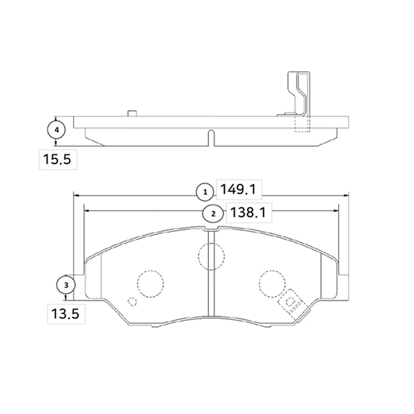 Brake Pad Set, disc brake (GK0522)