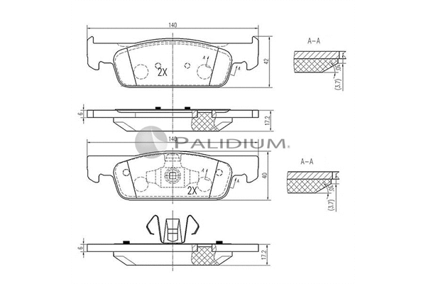 Brake Pad Set, disc brake (P1-1447)
