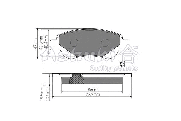 Brake Pad Set, disc brake (1080-2212)