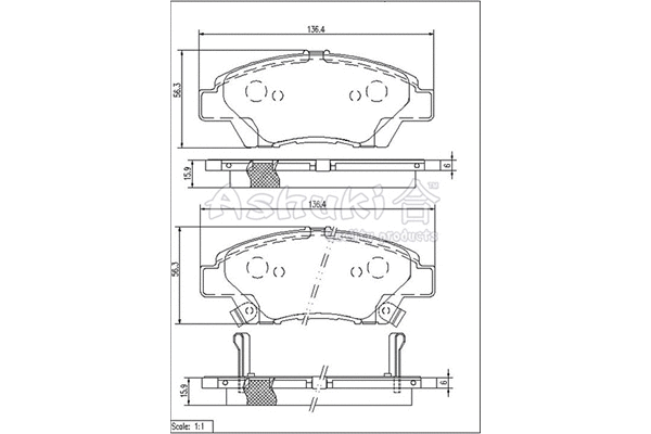 Brake Pad Set, disc brake (H025-62)