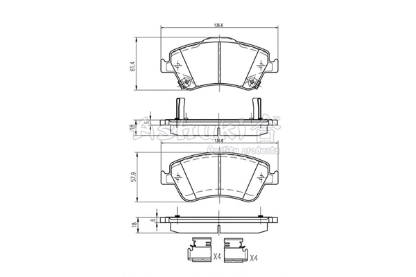Brake Pad Set, disc brake (T112-95)