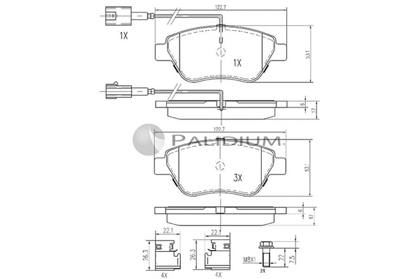Brake Pad Set, disc brake (P1-1482)