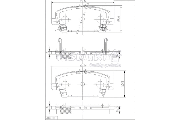 Brake Pad Set, disc brake (1080-6504)