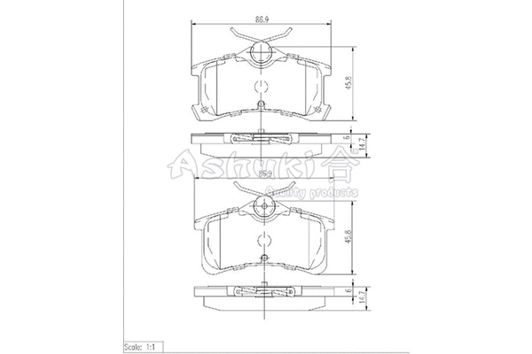 Brake Pad Set, disc brake (1083-6202)