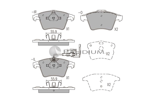 Brake Pad Set, disc brake (P1-1048)