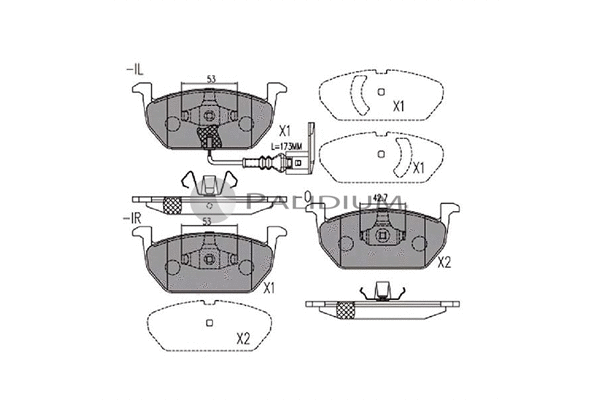 Brake Pad Set, disc brake (P1-1191)