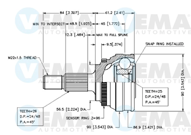 Joint Kit, drive shaft (18463)