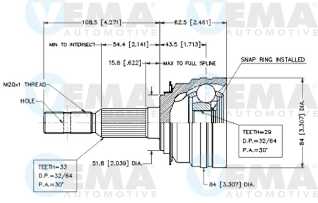 Joint Kit, drive shaft (18572)