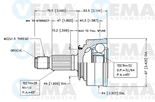 Joint Kit, drive shaft (18296)