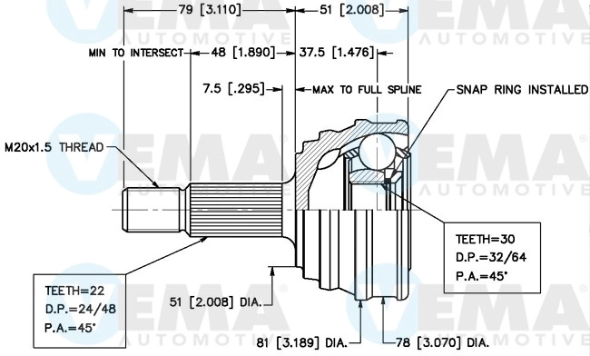 Joint Kit, drive shaft (18230)