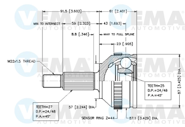 Joint Kit, drive shaft (18620)
