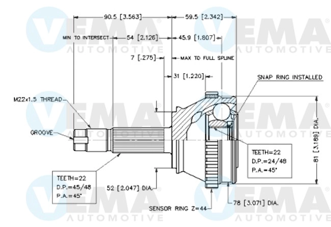 Joint Kit, drive shaft (18627)