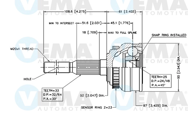 Joint Kit, drive shaft (18225)
