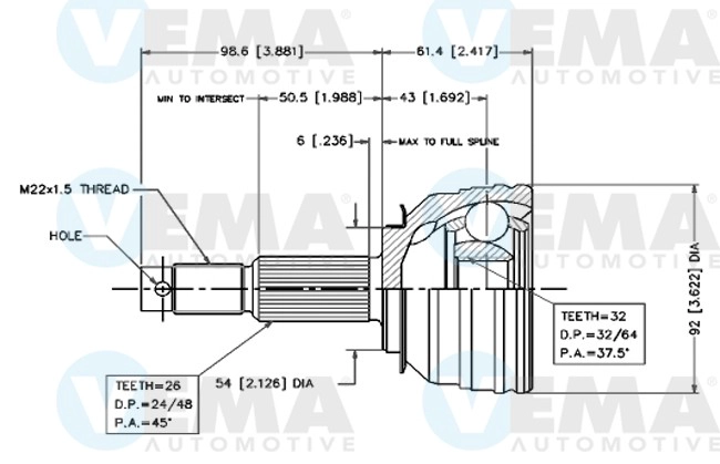 Joint Kit, drive shaft (18495)
