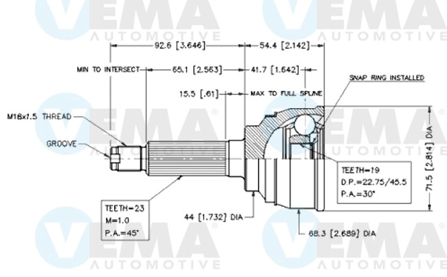 Joint Kit, drive shaft (18537)