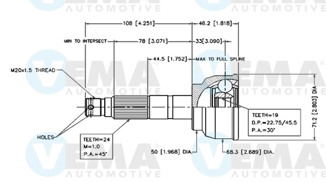 Joint Kit, drive shaft (18525)