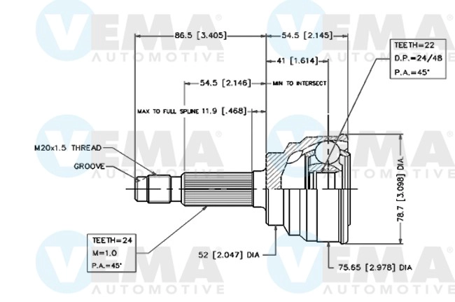 Joint Kit, drive shaft (18432)