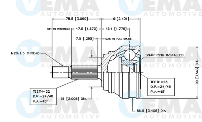 Joint Kit, drive shaft (18292)