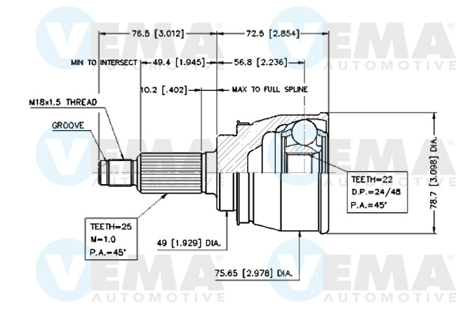 Joint Kit, drive shaft (18698)