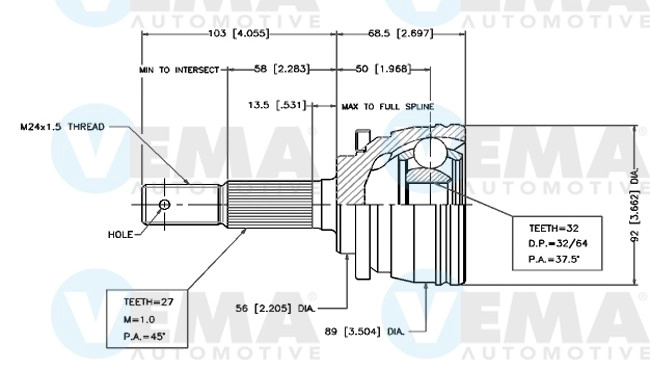 Joint Kit, drive shaft (18445)