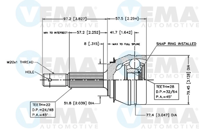Joint Kit, drive shaft (18222)