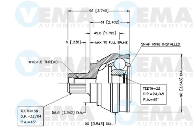 Joint Kit, drive shaft (18464)