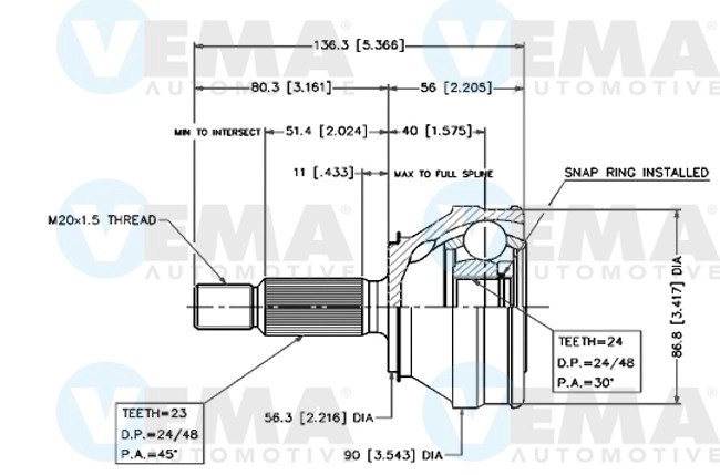 Joint Kit, drive shaft (18279)