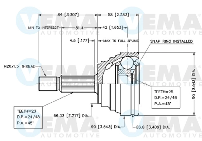 Joint Kit, drive shaft (18570)