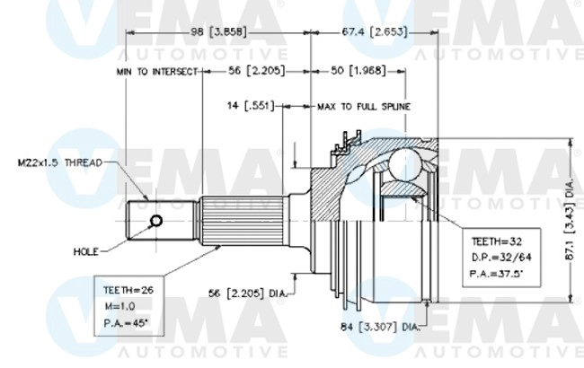 Joint Kit, drive shaft (18638)