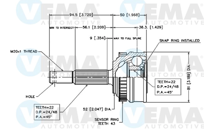 Joint Kit, drive shaft (18226)