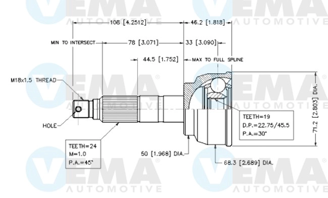 Joint Kit, drive shaft (18539)