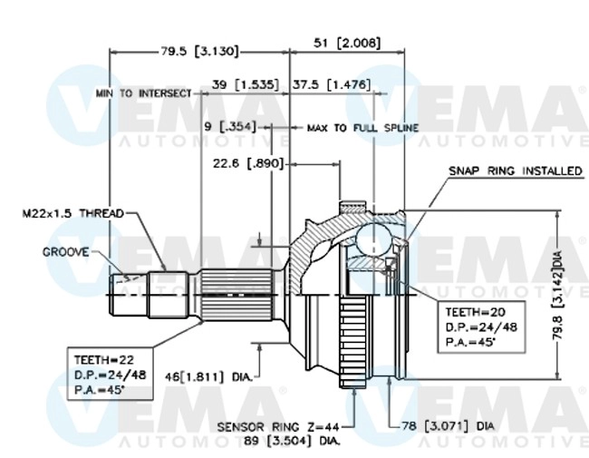 Joint Kit, drive shaft (18266)